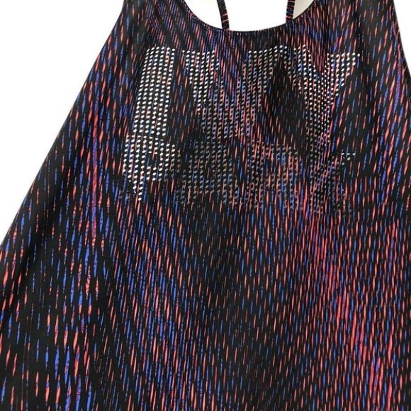 Ivy Park Laser Cut perforated blue red racerback tank top medium - Picture 4 of 13